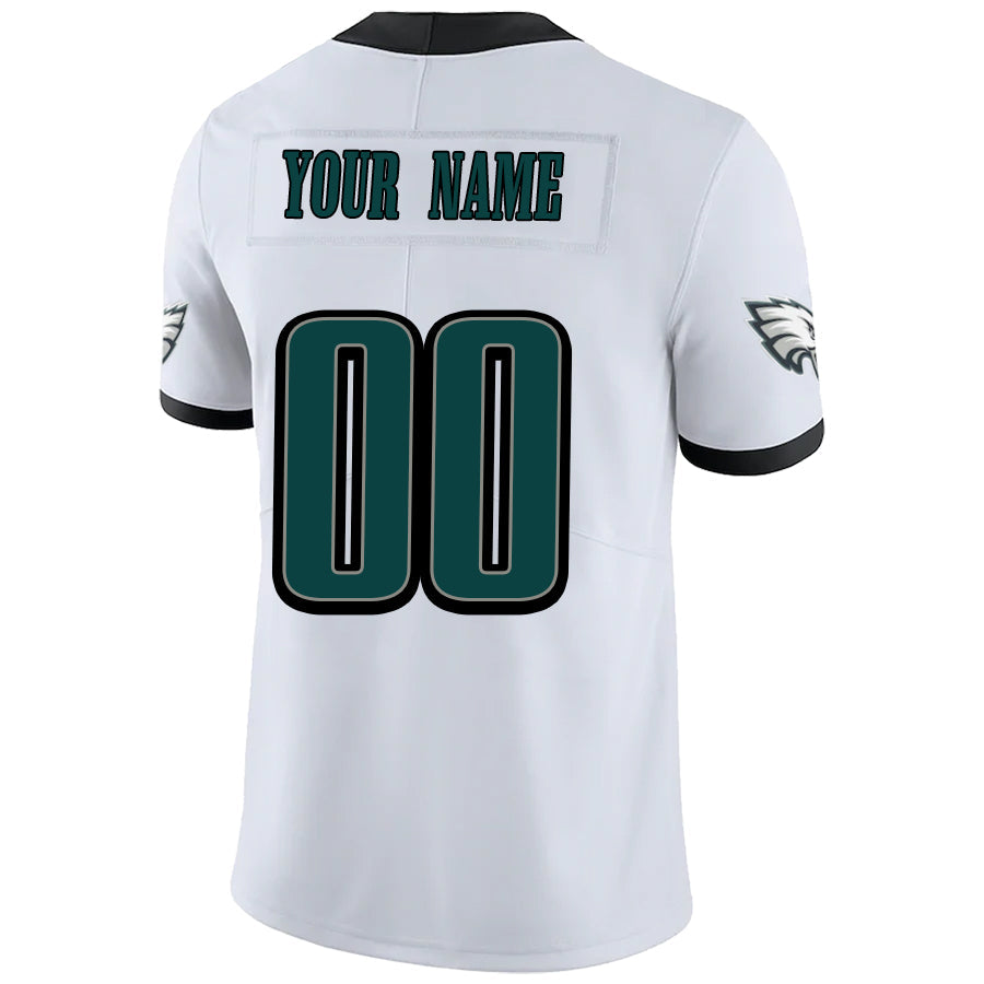 Custom P.Eagles White Vapor Game Jersey -Stitched American Football Jerseys