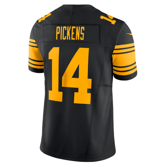 P.Steelers #14 George Pickens Player Vapor F.U.S.E. Limited Color Rush Black Stitched American Football Jerseys