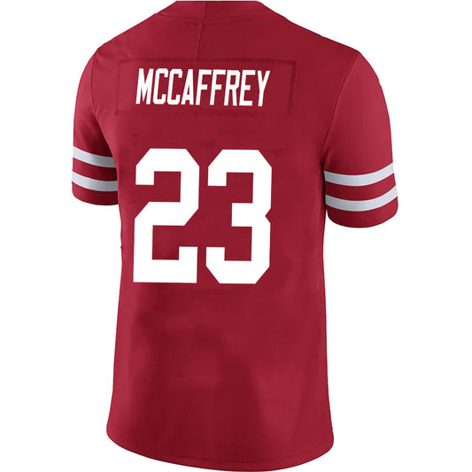 #23 Christian McCaffrey Player SF.49ers Red Stitched Game Football Jerseys
