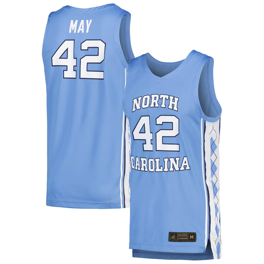 #42 Sean May Player Carolina Blue North Carolina Tar Heels Replica Basketball Jerseys