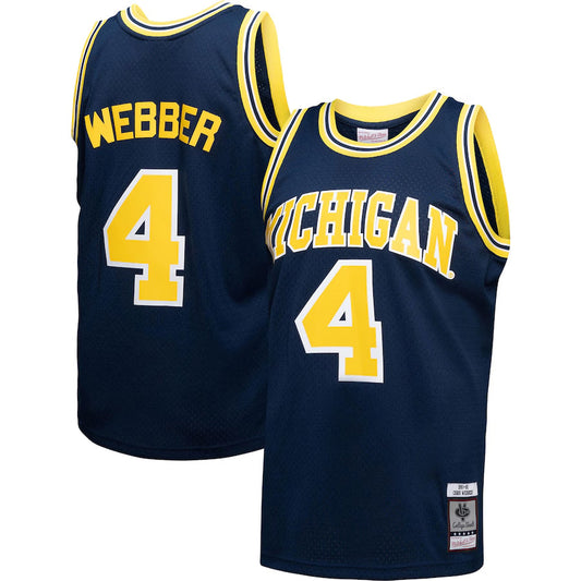 #4 Chris Webber Player Navy M.Wolverines Swingman Basketball Jerseys