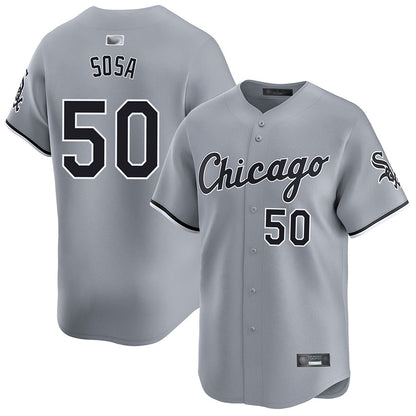 #50 Lenyn Sosa Player C.White Sox Gray Road Limited Baseball Jerseys