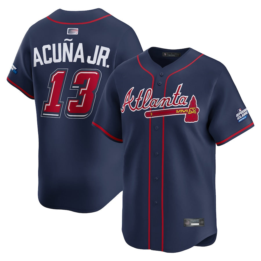 A.Braves #13 Ronald Acuna Jr. Player Speedway Classic Alternate Limited Navy Baseball Jerseys