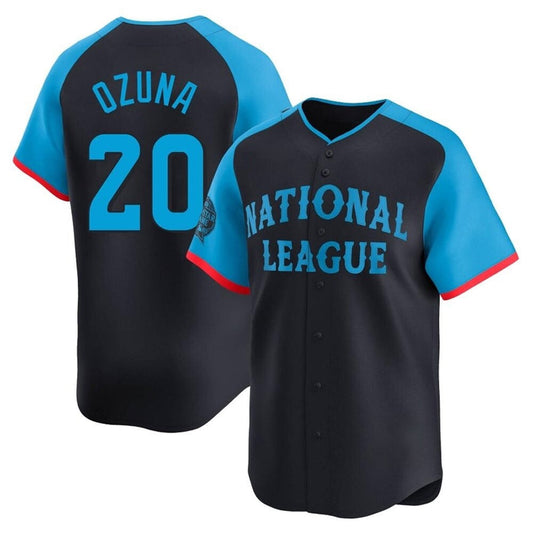 A.Braves #20 Marcell Ozuna Player National League All-Star Game Baseball Jerseys - Navy Limited