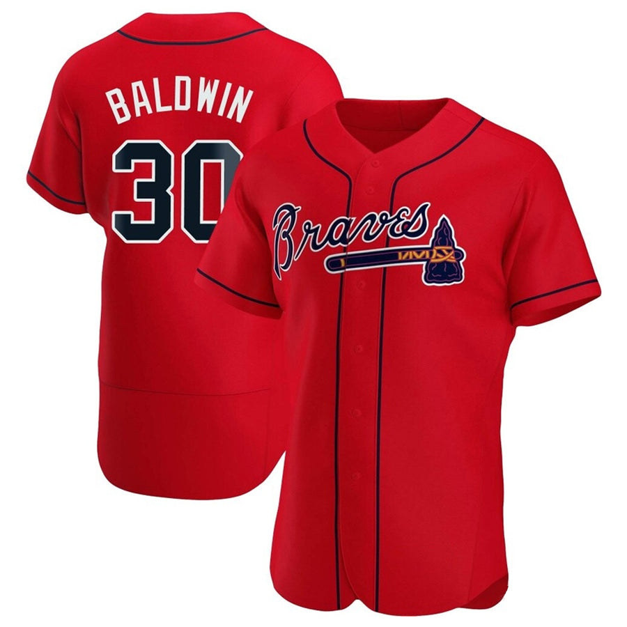 A.Braves #30 Drake Baldwin Player Red Limited Elite Home Baseball Jerseys