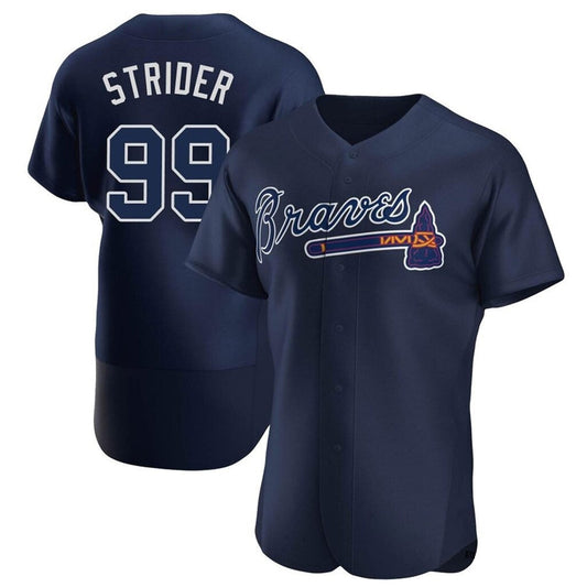 A.Braves #99 Spencer Strider Player Navy Limited Baseball Jerseys