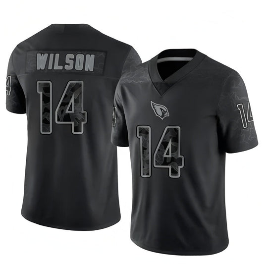 A.Cardinals #14 Michael Wilson Player Black RFLCTV Limited Football Jerseys
