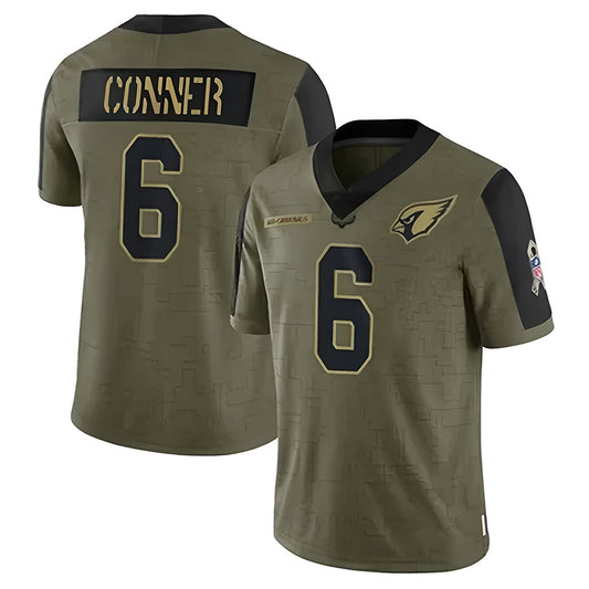 A.Cardinals #6 James Conner Player Olive Salute To Service Limited Football Jerseys
