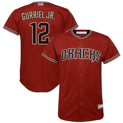 A.Diamondbacks #12 Lourdes Gurriel Jr. Player Red Replica Home Game Baseball Jerseys