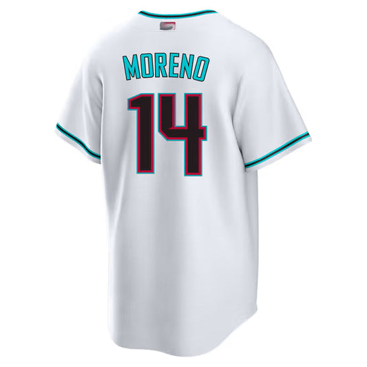 A.Diamondbacks #14 Gabriel Moreno Player Replica White Game Baseball Jerseys