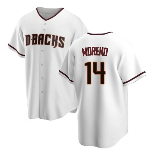 A.Diamondbacks #14 Gabriel Moreno Player White Home Replica Baseball Jerseys