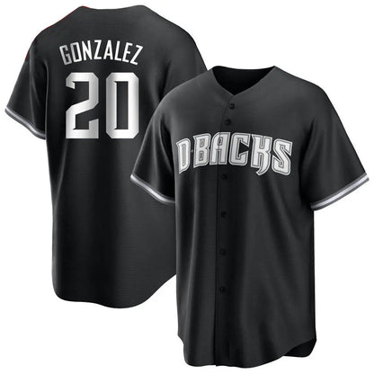 A.Diamondbacks #20 Luis Gonzalez Player Black Replica Game Baseball Jerseys