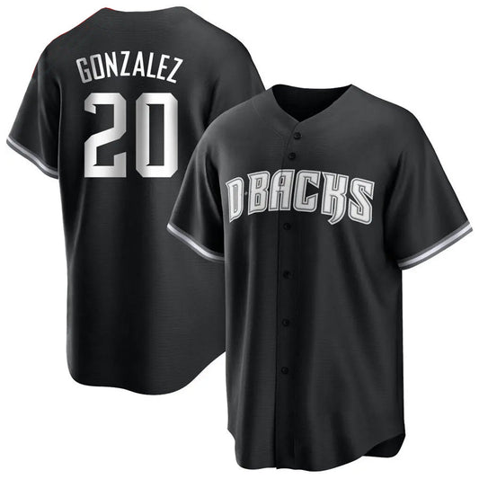 A.Diamondbacks #20 Luis Gonzalez Player Black Replica Game Baseball Jerseys