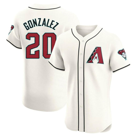 A.Diamondbacks #20 Luis Gonzalez Player White Home Limited Baseball Jerseys