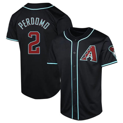 A.Diamondbacks #2 Geraldo Perdomo Player Black Home Replica Baseball Jerseys
