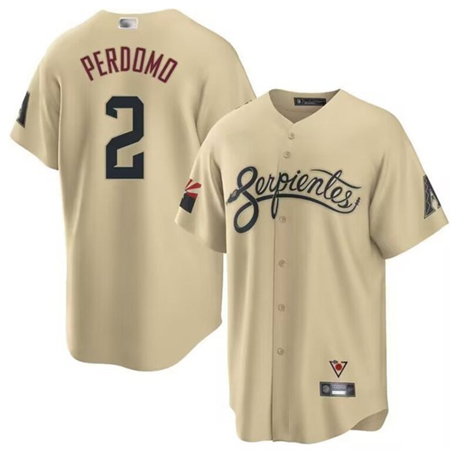 A.Diamondbacks #2 Geraldo Perdomo Player Gold City Connect Cool Base Stitched Baseball Jerseys