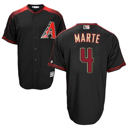 A.Diamondbacks #4 Ketel Marte Player Big & Tall Black Replica Limited Baseball Jerseys