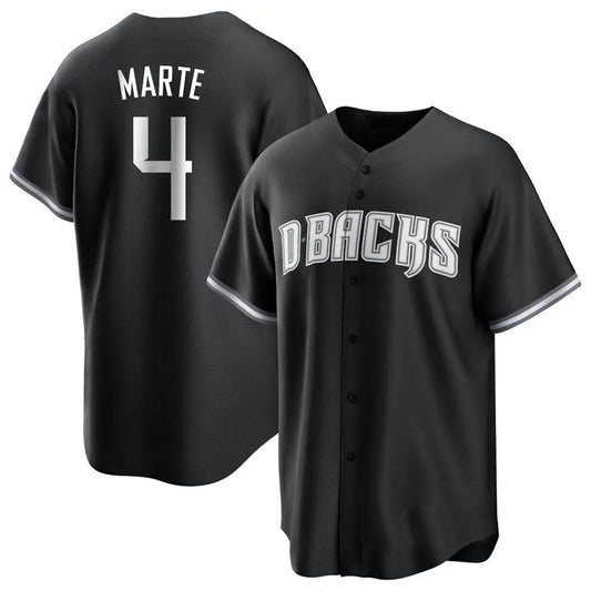 A.Diamondbacks #4 Ketel Marte Player Black Replica Game Baseball Jerseys