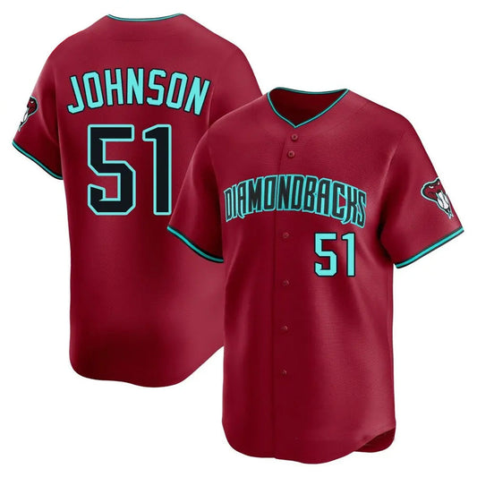 A.Diamondbacks #51 Randy Johnson Player Red Alternate Limited Baseball Jerseys