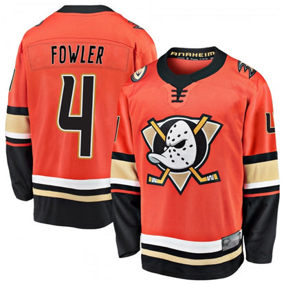 A.Ducks #4 Cam Fowler Player Fanatics Breakaway Premier Orange Hockey Jerseys