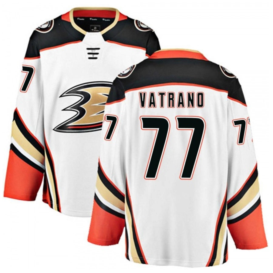 A.Ducks #77 Frank Vatrano Player Fanatics Breakaway White Hockey Jerseys