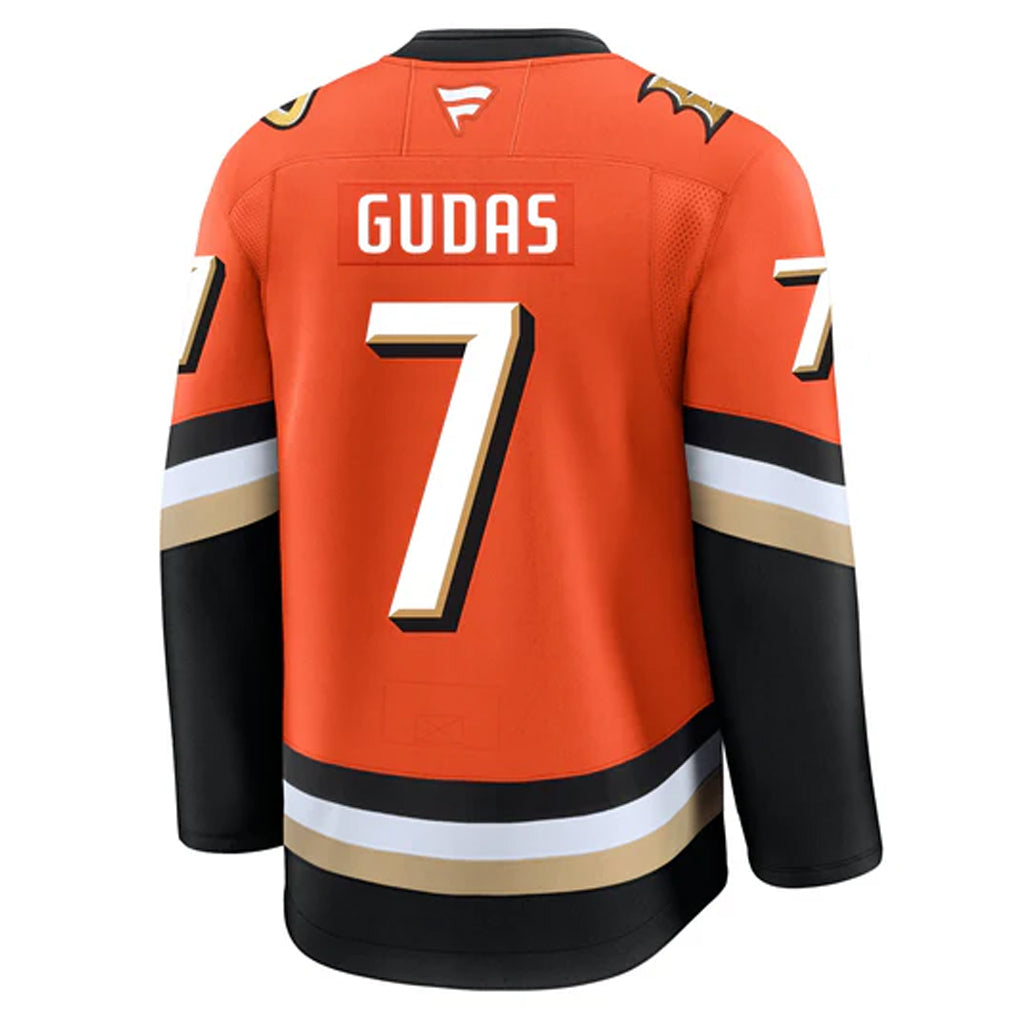 A.Ducks #7 Radko Gudas Player Fanatics Home Orange Hockey Jerseys