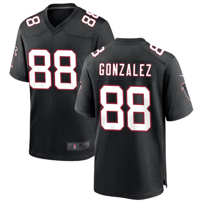 A.Falcons #88 Tony Gonzalez Player Home Game Black Football Jerseys