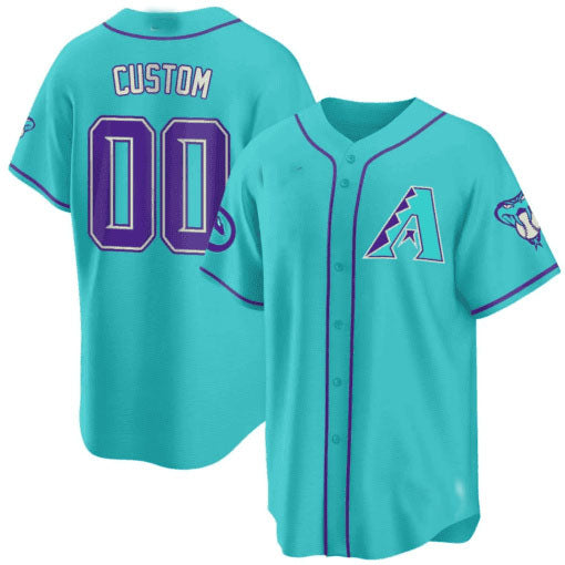 Custom A.Diamondbacks Teal Purple Game Jersey ¨C Stitched Baseball Jerseys