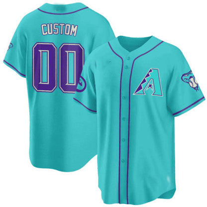 Custom A.Diamondbacks Teal Purple Game Jersey ¨C Stitched Baseball Jerseys