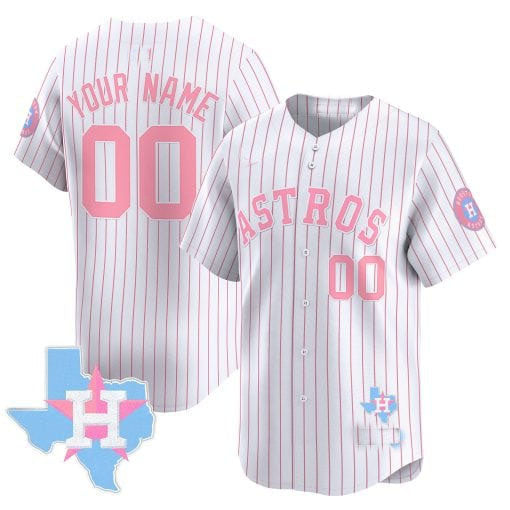 Custom H.Astros Bubblegum Blue Vapor Premier Limited Baseball Jerseys