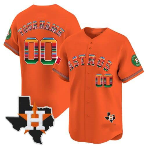 Custom H.Astros Mexico Texas Patch Vapor Premier Limited Baseball Jerseys