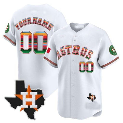 Custom H.Astros Mexico Texas Patch Vapor Premier Limited Baseball Jerseys