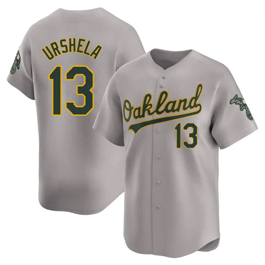 Athletics #13 Gio Urshela Player Gray Limited Home Game Baseball Jerseys