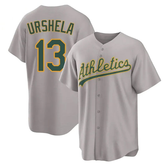 Athletics #13 Gio Urshela Player Gray Replica Game Baseball Jerseys