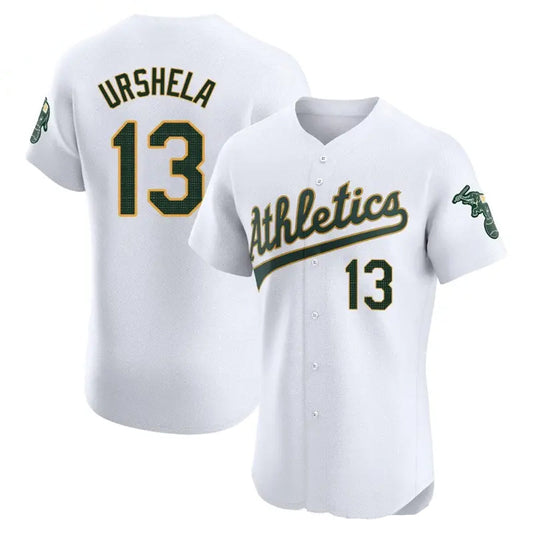 Athletics #13 Gio Urshela Player White Limited Elite Game Baseball Jerseys