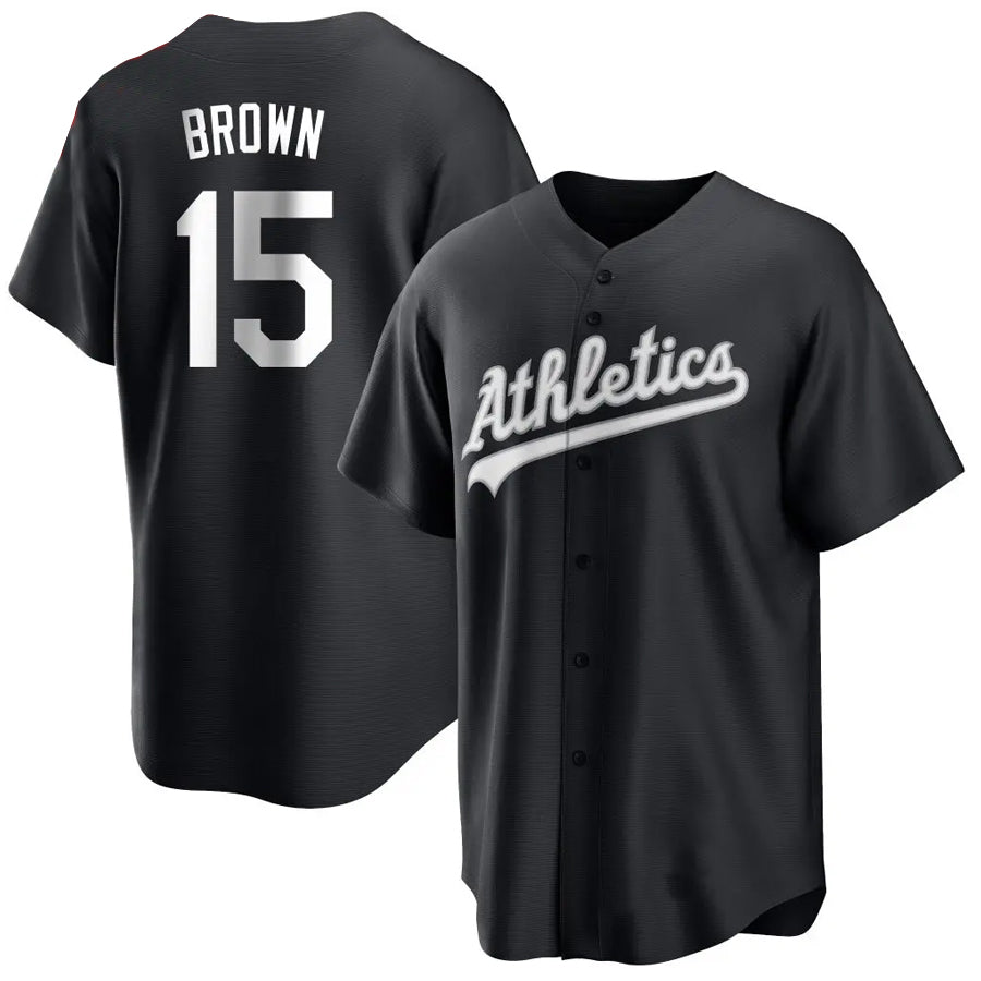 Athletics #15 Seth Brown Player Black Replica Game Baseball Jerseys