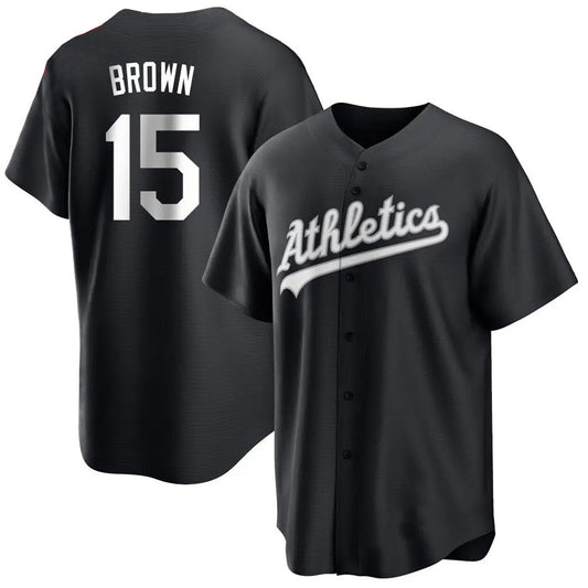 Athletics #15 Seth Brown Player Black Replica Game Baseball Jerseys