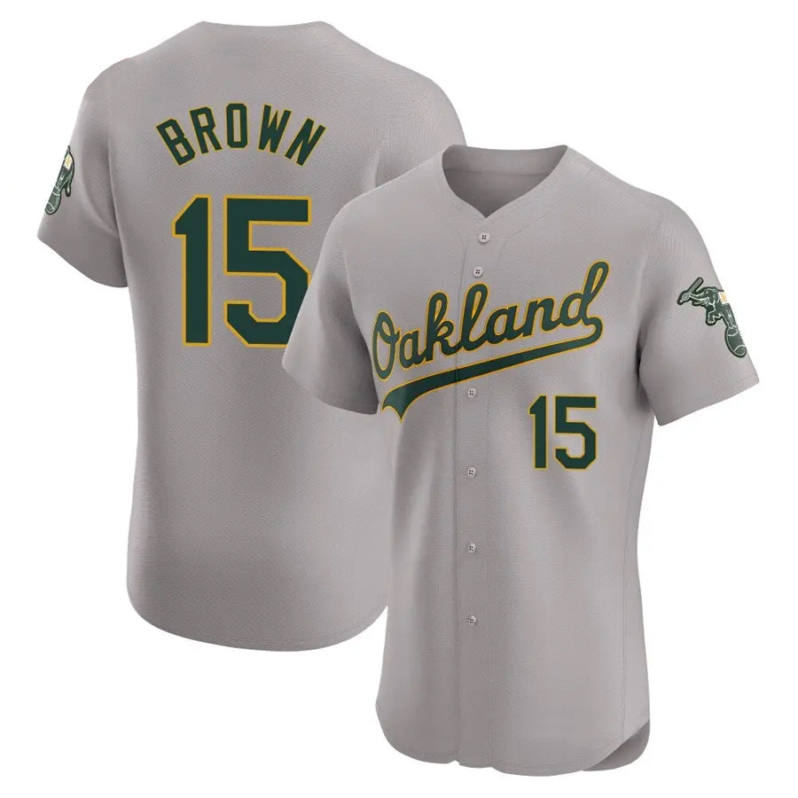 Athletics #15 Seth Brown Player Gray Limited Elite Baseball Jerseys