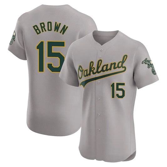 Athletics #15 Seth Brown Player Gray Limited Elite Baseball Jerseys