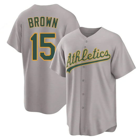 Athletics #15 Seth Brown Player Gray Replica Game Baseball Jerseys
