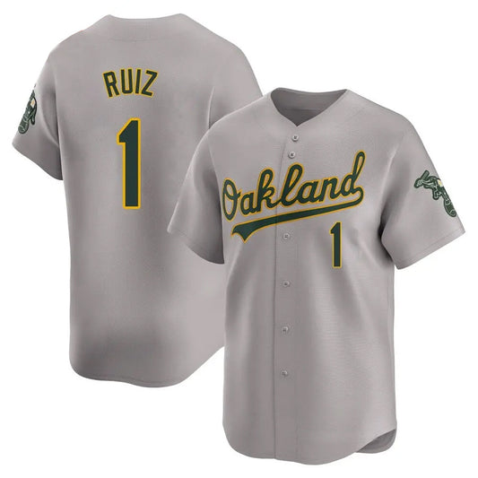 Athletics #1 Esteury Ruiz Player Gray Home Limited Baseball Jerseys