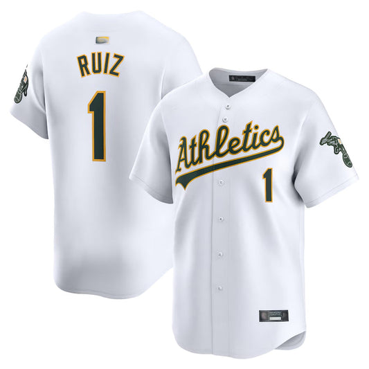 Athletics #1 Esteury Ruiz Player White Home Limited Baseball Jerseys