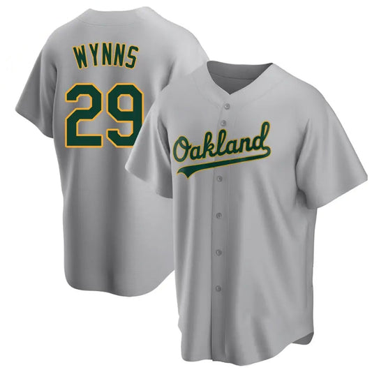 Athletics #29 Austin Wynns Player Gray Game Baseball Jerseys