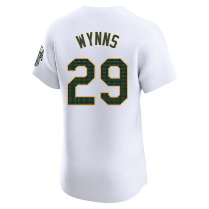 Athletics #29 Austin Wynns Player White Elite Home Baseball Jerseys