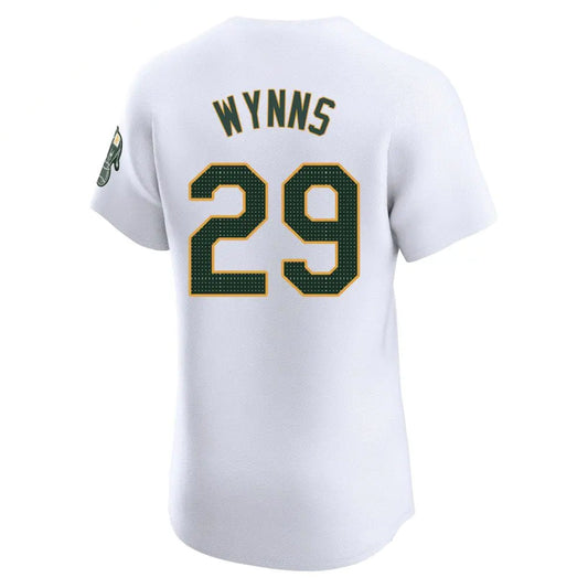 Athletics #29 Austin Wynns Player White Elite Home Baseball Jerseys