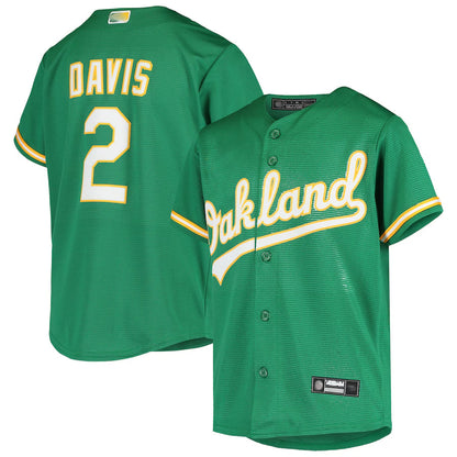 Athletics #2 Khris Davis Player Green Replica Game Baseball Jerseys