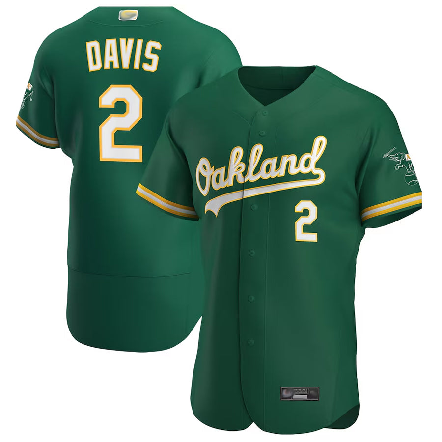 Athletics #2 Khris Davis Player Kelly Green Limited Elite Baseball Jerseys