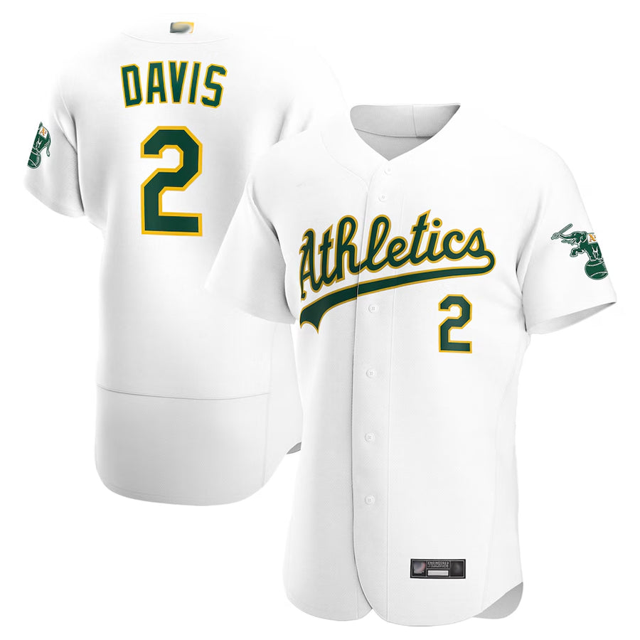 Athletics #2 Khris Davis Player White Limited Elite Baseball Jerseys