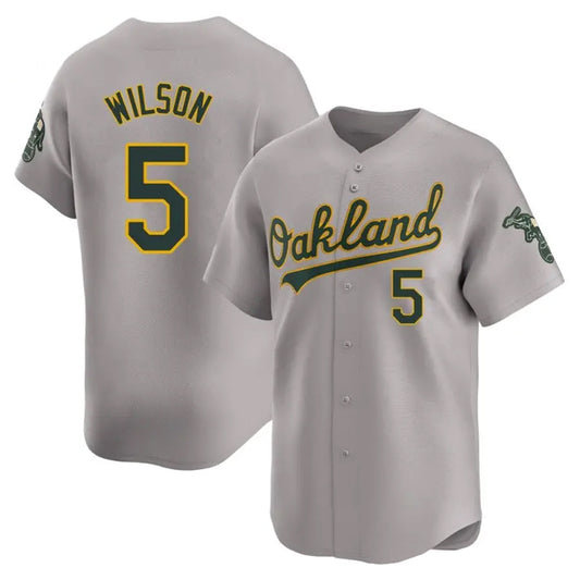 Athletics #5 Jacob Wilson Player Gray Limited Elite Baseball Jerseys