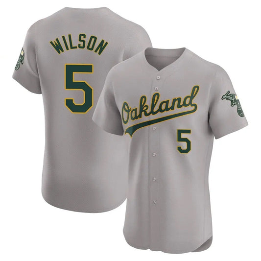 Athletics #5 Jacob Wilson Player Gray Limited Elite Baseball Jerseys